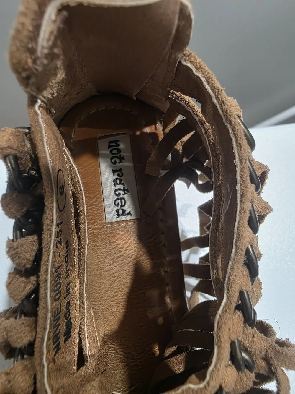 Not Rated Tan Fringe Cork Wedge Sandals